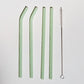 4pc Reusable Glass Straws Water Cup Straw Cup Colorful Heat Resistant Glass Straw with Cleaning Brush Drinking Milk Tea - Brooklyn Home - 0
