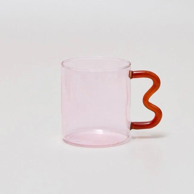 Wavy Glass Mugs - Heat Resistant - Hand Blown Glass - Brooklyn Home - Drinkware