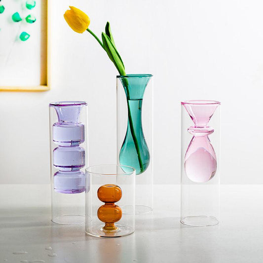Double Layered Pastel Glass Vases - Brooklyn Home - Vases